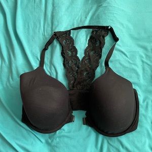 VS gently used 34DD black racer back bra